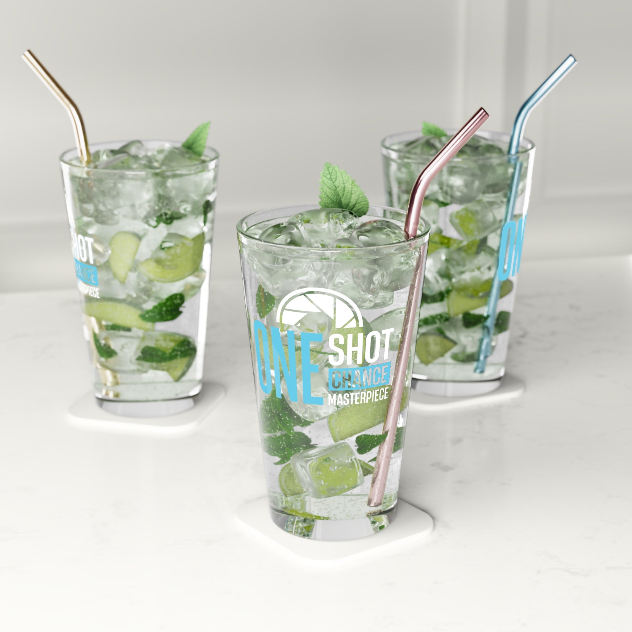 One Shot One Chance One Masterpiece Pint Glass, 16oz