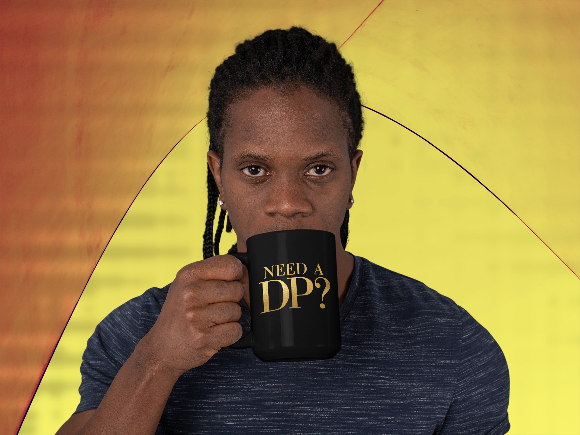Need a DP? Black Mug, 15oz