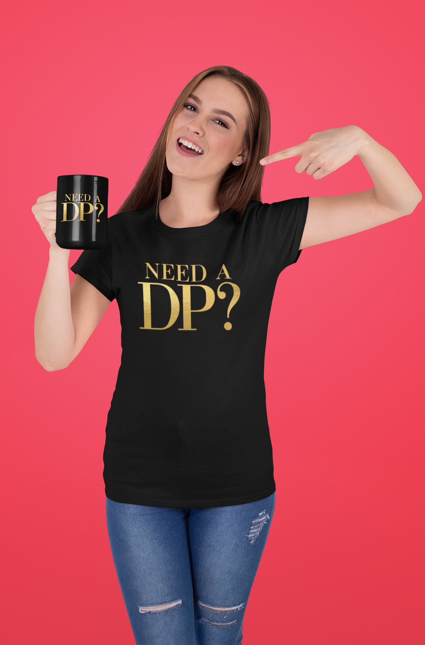 Need a DP? Black Mug, 15oz