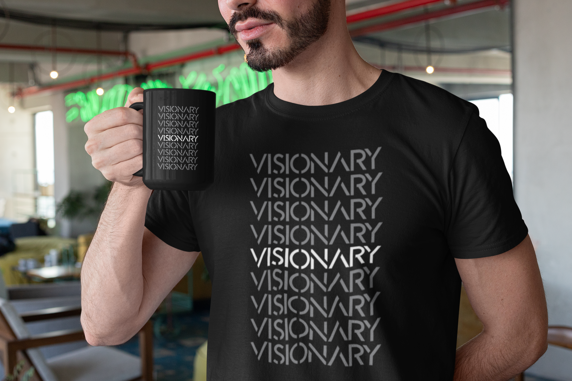 Visionary Black Mug, 15oz