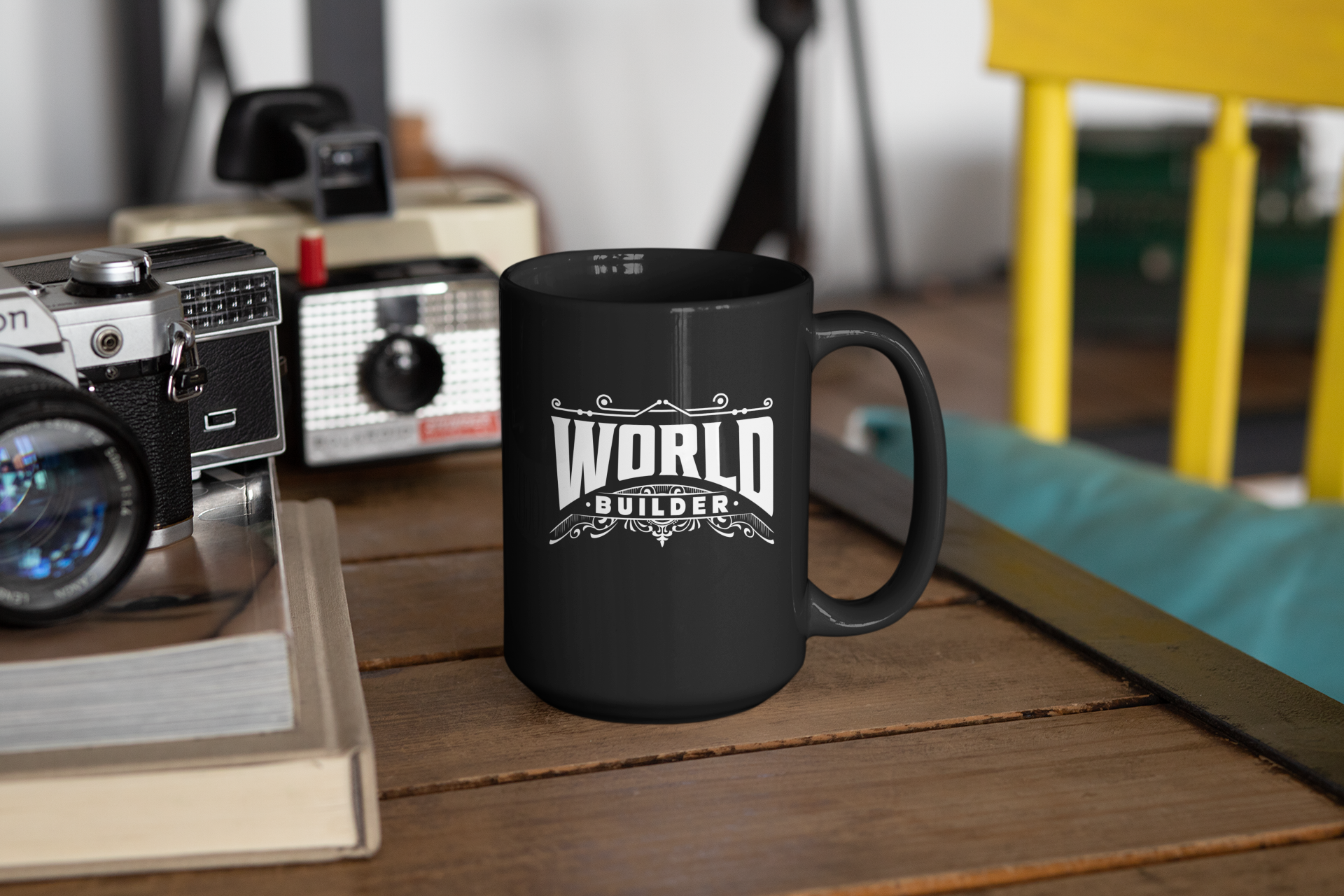 World Builder Black Mug, 15oz