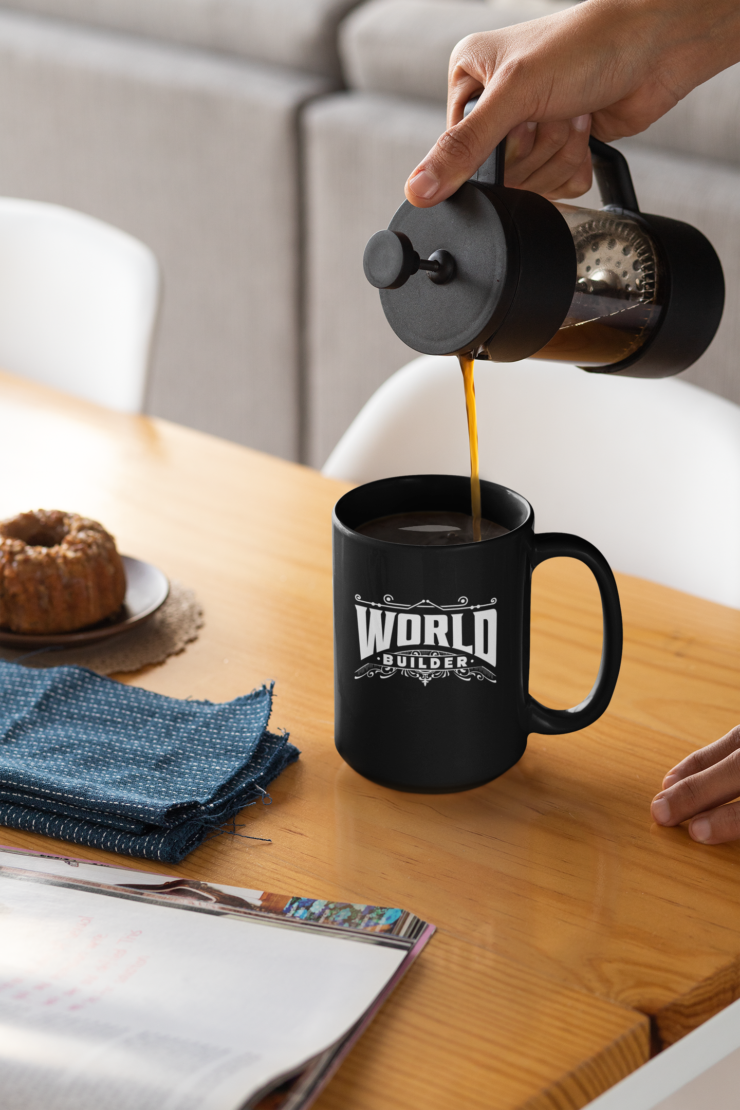 World Builder Black Mug, 15oz