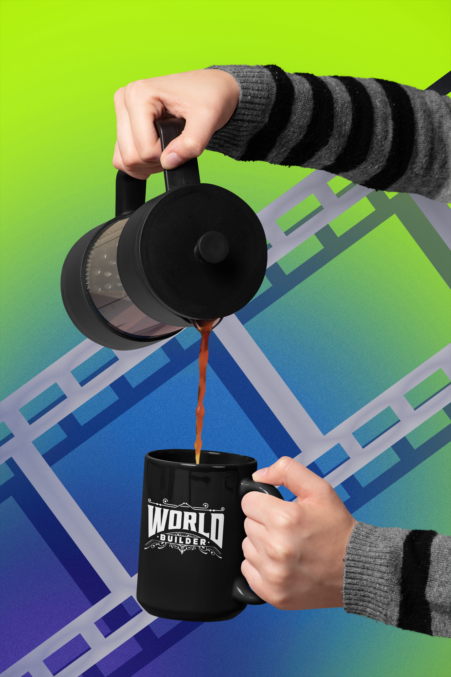 World Builder Black Mug, 15oz