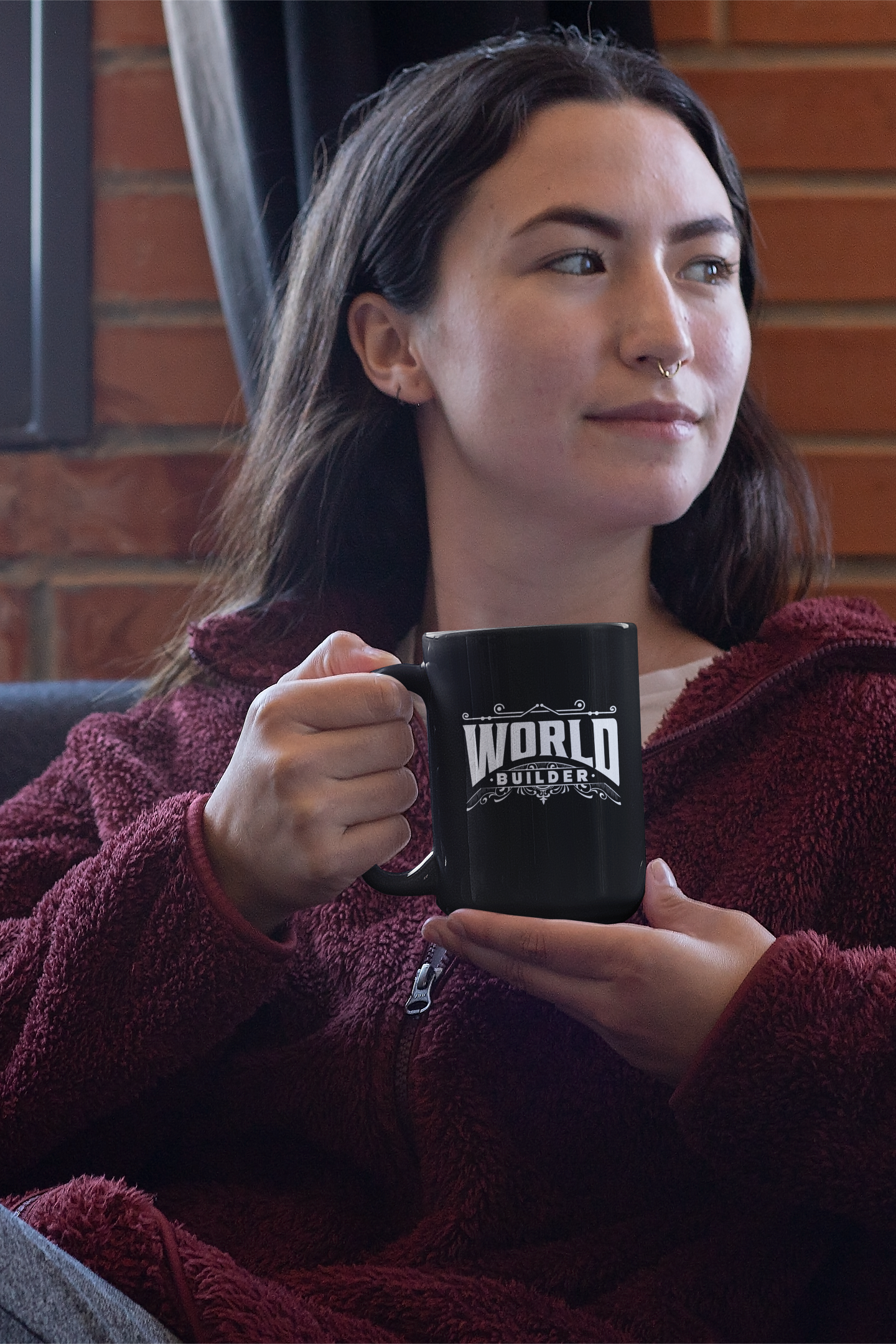 World Builder Black Mug, 15oz