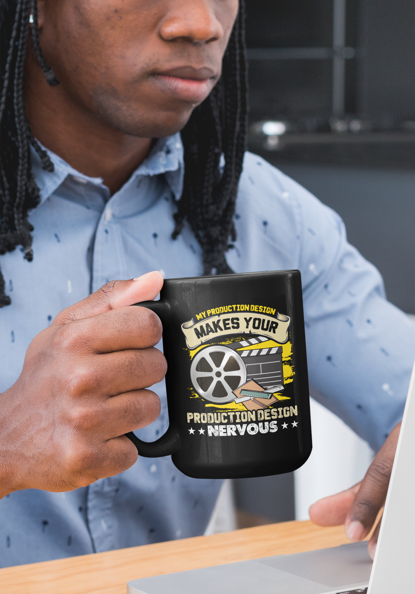 Production Design Flex Black Mug, 15oz