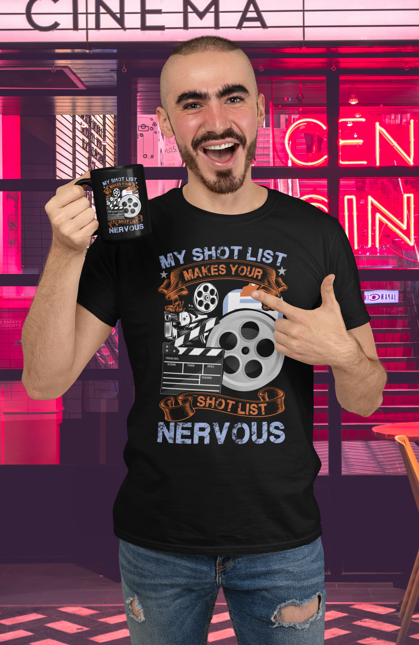 Shot List Flex Black Mug, 15oz