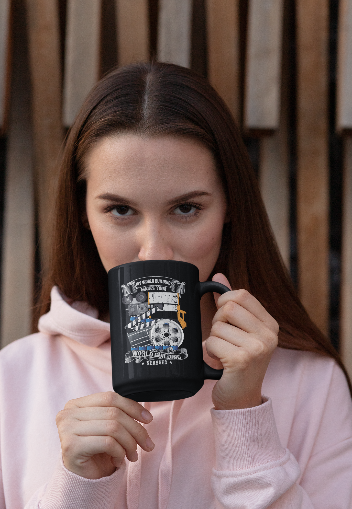 World Building Flex Black Mug, 15oz